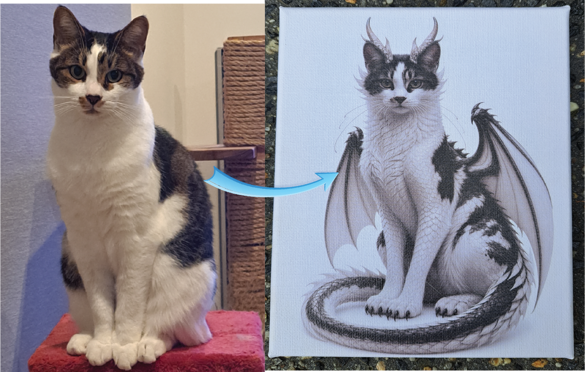 Dragonify Your Cat - Canvas Wall Art Print