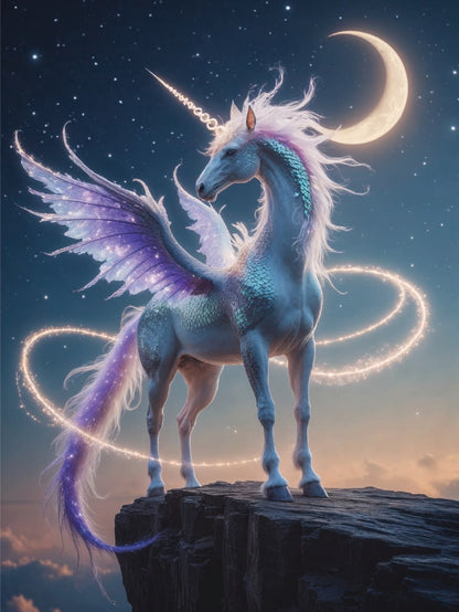 Aethorn the Unicorn Dragon – Fantasy Canvas Art