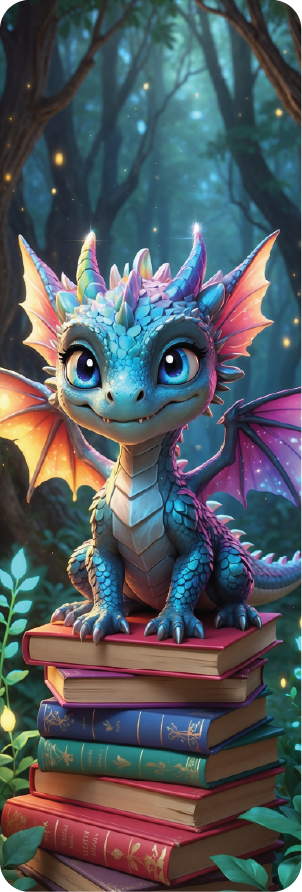 Atop the Tomes Dragon bookmark