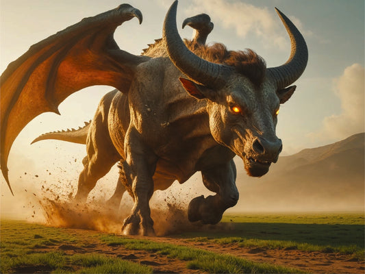 Brundrak the Bull Dragon – Fantasy Canvas Art
