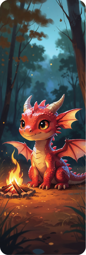 By the campfire Dragon bookmark