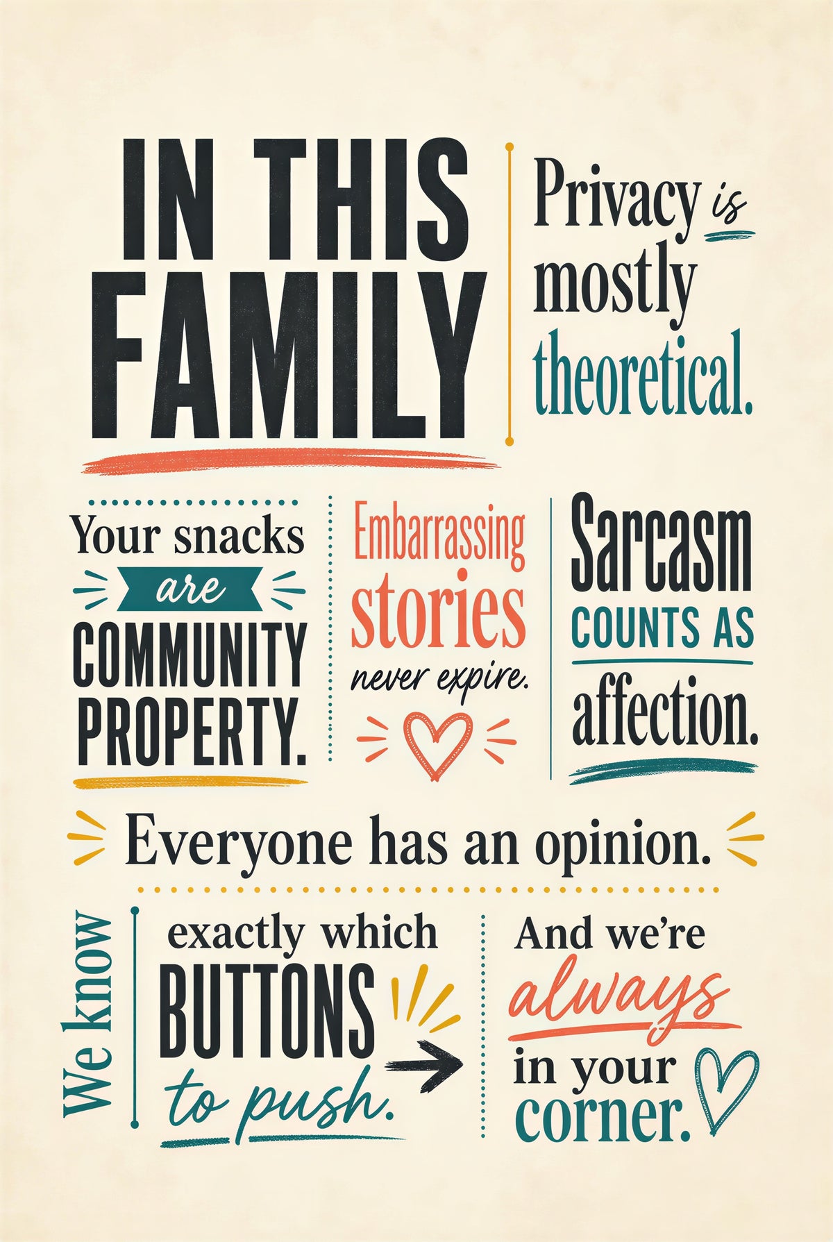 In This Family - Canvas Wall Art Print