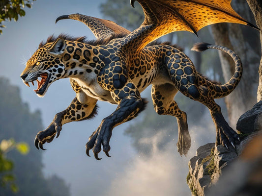 Jarnok the Jaguar Dragon – Fantasy Canvas Art