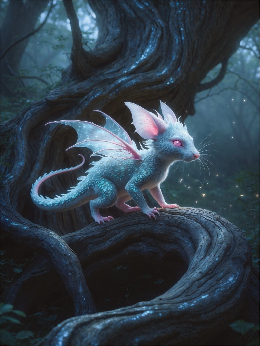 Nimbril the Mouse Dragon - Fantasy Canvas Art