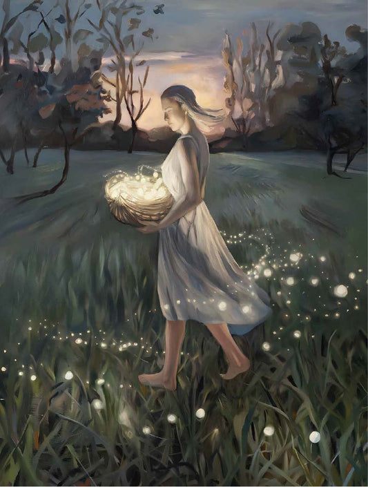 She Carried a Basket of Light Canvas Wall Art Print