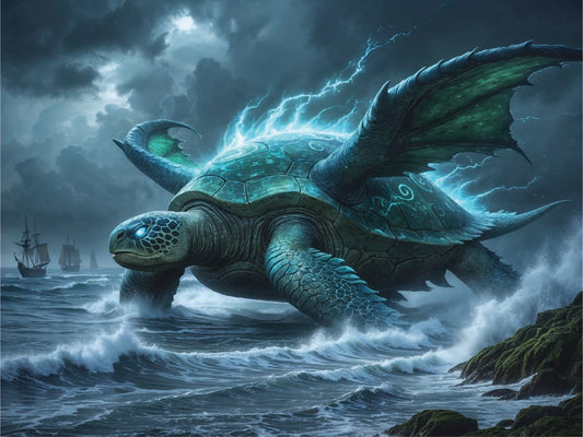 Skelmar the Tortoise Dragon - Fantasy Canvas Art