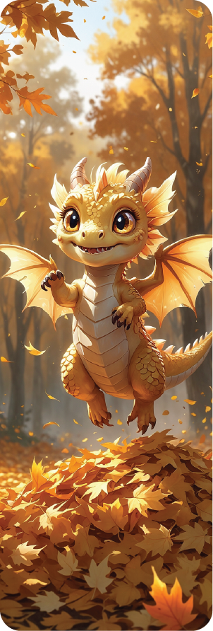 The Amber Whirl Dragon bookmark