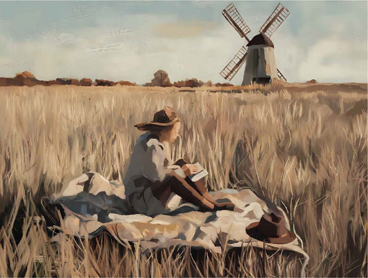 The Windmill Waited with Her Canvas Wall Art Print