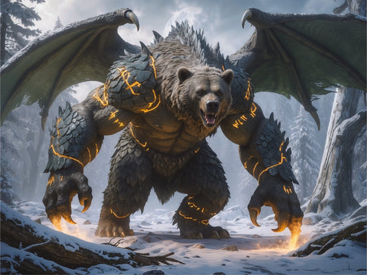 Turhark the Bear Dragon – Fantasy Canvas Art