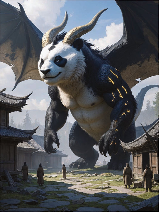 Yungrim the Panda Dragon – Fantasy Canvas Art
