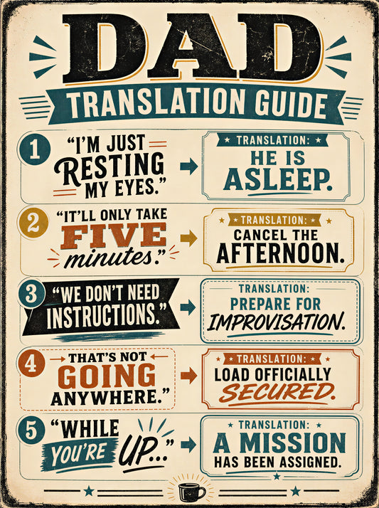 Dad Translation guide - Canvas Wall Art Print